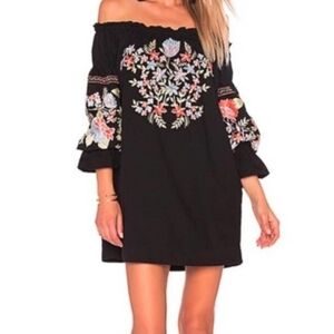 Free People Fleur Du Jour Floral Embroidered Mini Dress